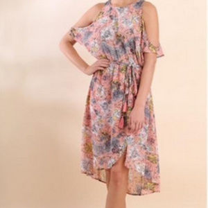 Umgee Cold Shoulder Floral Dress